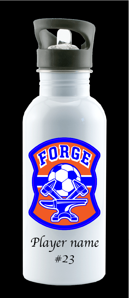 Forge Soccer Aluminum Water bottle with built in straw