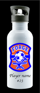 Forge Soccer Aluminum Water bottle with built in straw