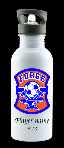 Forge Soccer Aluminum Water bottle with built in straw