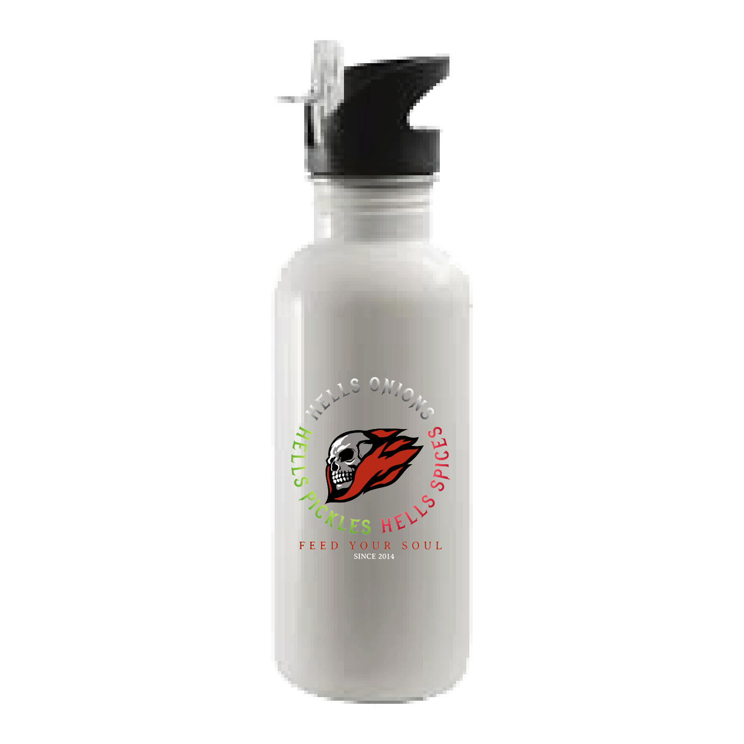 Hells Onions Aluminum Water Bottle w/ Straw