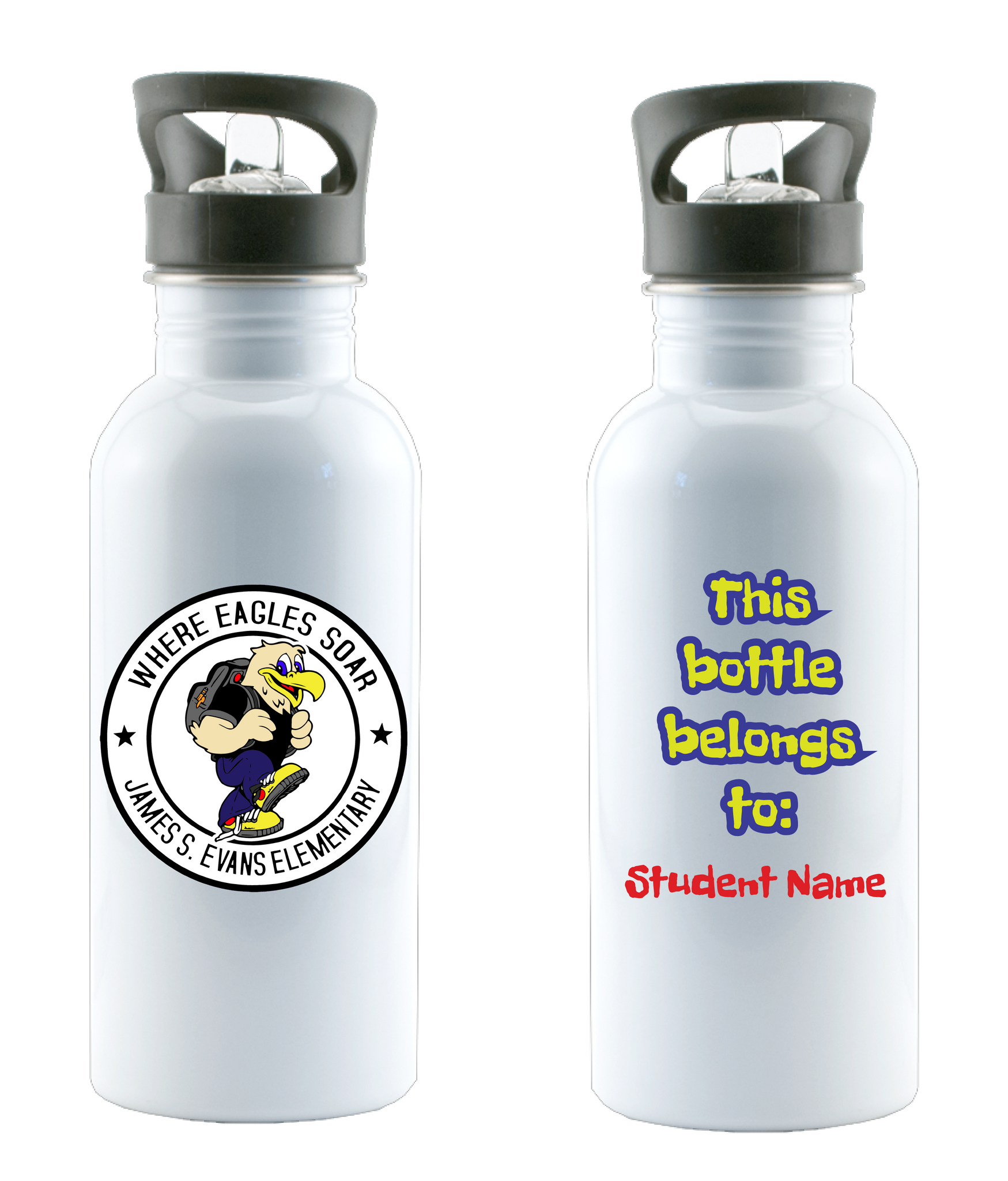 Evans Elementary Custom Water Bottle